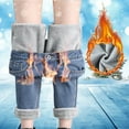 thumbnail image 7 of Mepaouo Womens Fleece Lined Jeans Thermal Flannel Winter Slim Stretch Warm Denim Pants(Blue,XL), 7 of 7