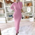thumbnail image 2 of WTXUE Robe à Manches Longues, Robe Chandail d'Automne et d'Hiver à Manches Longues en Laine, Robe en Lin, Robe Rose pour Femmes, Rose m, 2 of 3