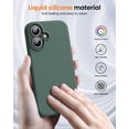 thumbnail image 4 of KOMI Designed for iPhone 16 Case,Shockproof Liquid Silicone Protective Phone Case with Soft Anti-Scratch Microfiber Lining Ultra Slim Drop Protection Phone Cover 6.1 inch Military Green, 4 of 5