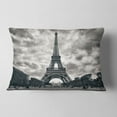 thumbnail image 2 of Designart Paris Eiffel TowerUnder Dramatic Sky - Skyline Photography Throw Pillow - 12x20, 2 of 5