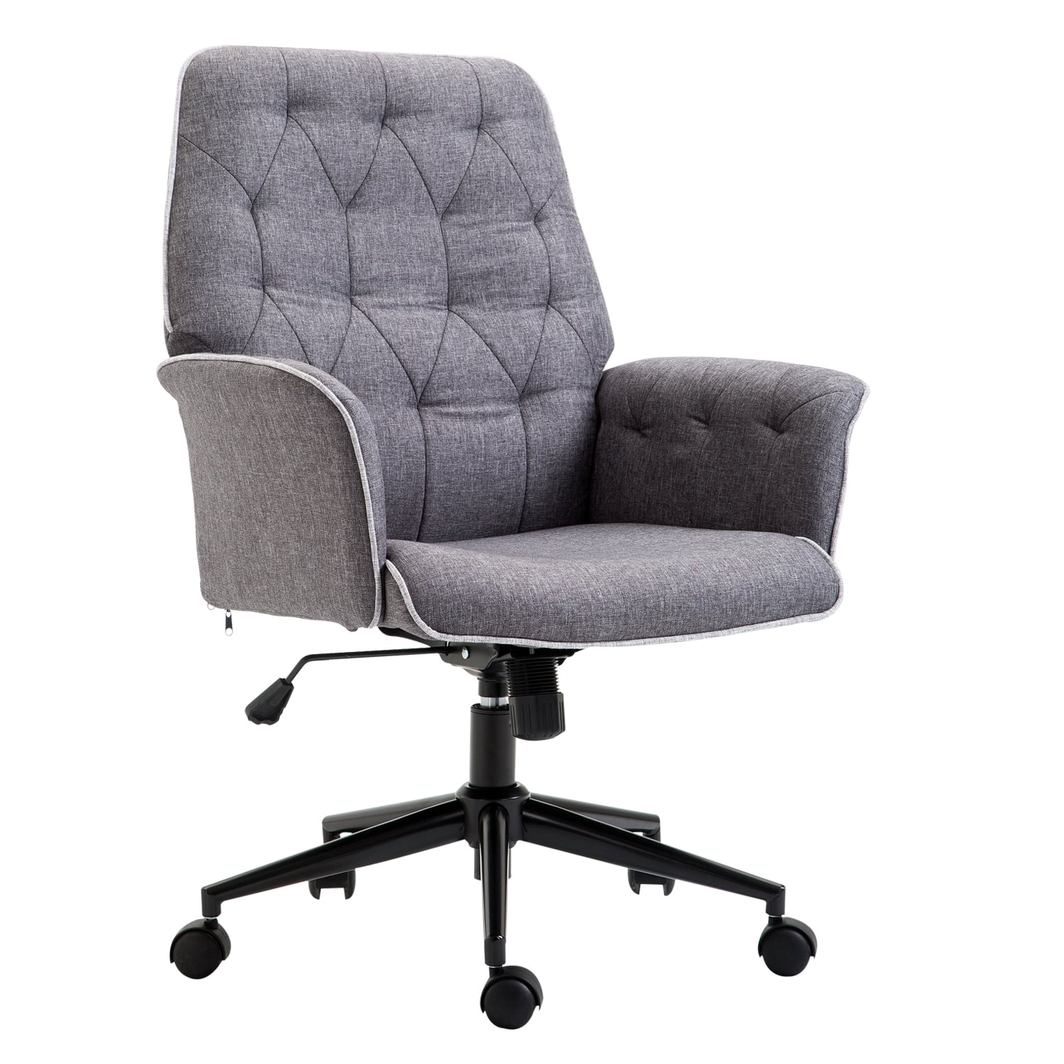 Linen Home Office Chair Armless Computer Task Desk Chair Mid Back 