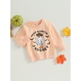 thumbnail image 4 of Toddler Baby Girl Halloween Sweatshirts T Shirts Long Sleeve Ghost Letter Print Pullovers Tops, 4 of 8