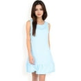 thumbnail image 6 of Women's Sleeveless Ruffle Hem Textured Shift Dress- Light Blue,Small, 6 of 7
