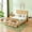 Walnut, variant on DRNANLIT Queen Size Bed with 3D Geometric Headboard & Storage Bench, 4-Drawer Storage, Modern Oak Bedroom Furniture