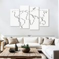 thumbnail image 3 of Elephant Stock One Line World Map Wall Art - Horizontal Multi Panel Canvas - Living Room Wall Decor - Map Multi Panel - White And Black Decor - 84" x 54", 3 of 8