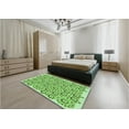 thumbnail image 5 of Ahgly Company Machine Washable Indoor Round Transitional Dark Lime Green Area Rugs, 8' Round, 5 of 7