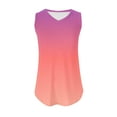 thumbnail image 7 of Women Pullover Tank Tops Lightweight Stretch V-neck Sleeveless Gradient Color Lounge Loose Summer Relaxed Blouse Fitted Cool Wide Strap Trendy Camisole, 7 of 7