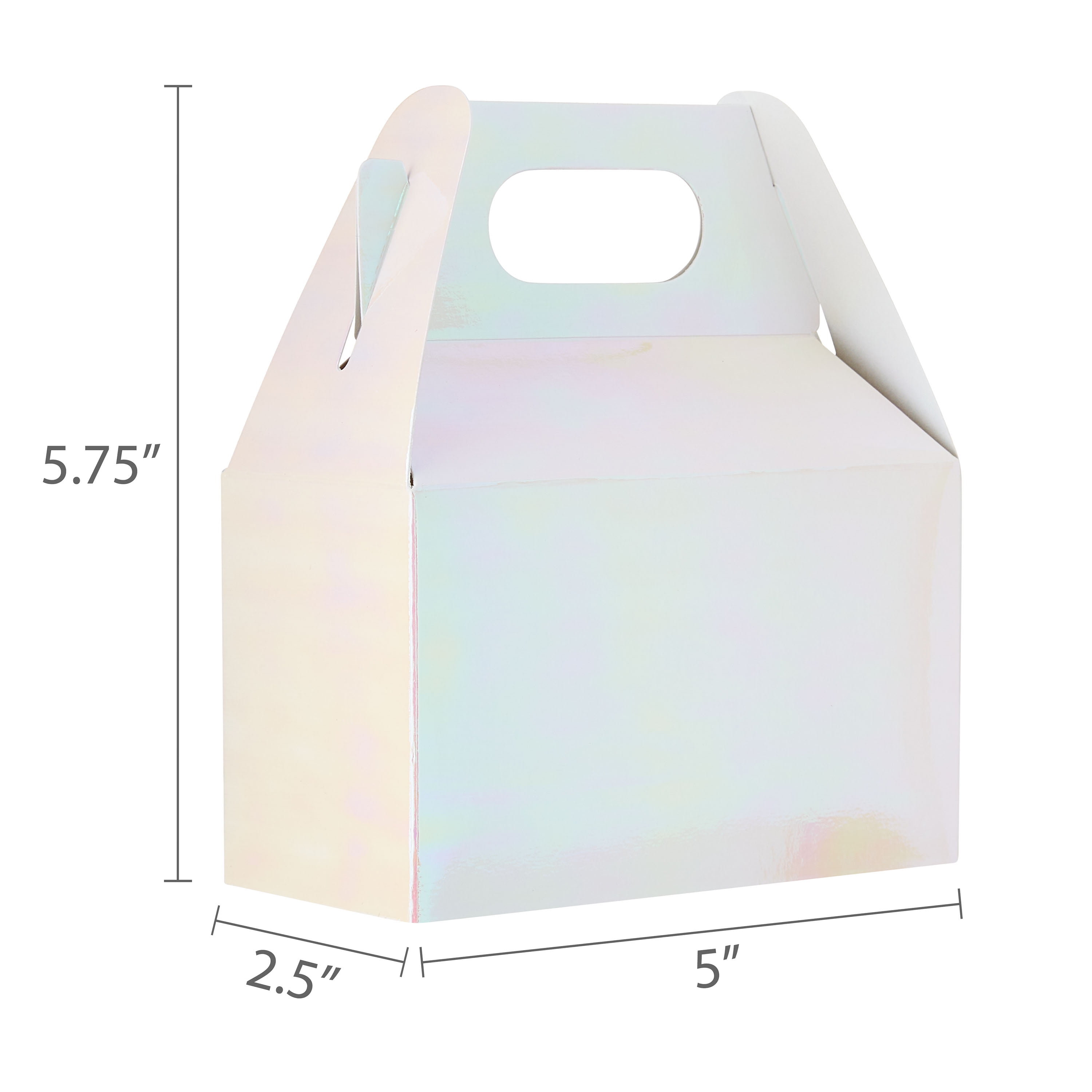 Iridescent Treat Boxes with Handles, 5