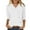White, variant on Fanxing 3/4 Length Sleeve Womens Tops with Hood Summer Breathable Button Down Shirts Loose Fit V Neck Pocket Hooded Blouses Blue,2xl