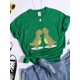 thumbnail image 5 of Hug Me Kawaii - Camiseta verde con diseño de dinosaurio pequeño para mujer, camisetas informales de verano, top corto de hip hop callejero, camiseta transpirable con personalidad, 5 of 5