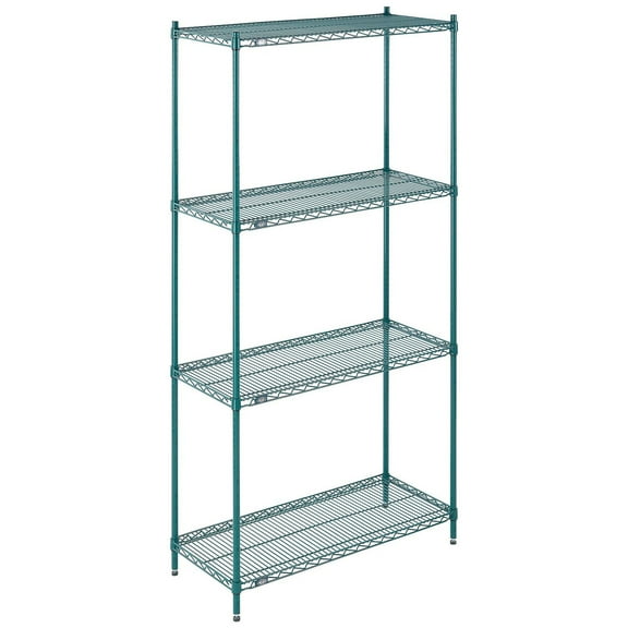 Nexel Wire Shelving, Green Epoxy, 42"W X 18"D X 86"H