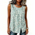 thumbnail image 5 of ClodeEU Women's Floral Print Sleeveless Tank Top, Round Neck Casual Flowy Blouse n-Multicolor,Women's Plus L, 5 of 5