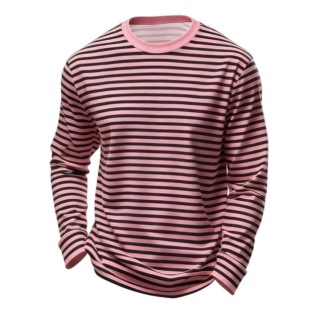 GDREDA Garçons Filles T-Shirt Décontracté à Manches Longues Rayé Col Rond Doux Confortable pour Enfants Rose, 5-6 Ans