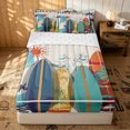 thumbnail image 2 of Erosebridal Retro Surfboard Zipper Twin Comforter Sets with Fitted Sheet and 2 Pillowcases for Boys Men, Tropical Palm Print Zipper Bedding Set, Orange Teal, Reversible, 4-Piece, 2 of 7