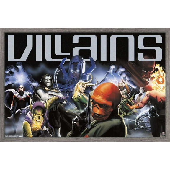 Marvel Comics - Marvel 80th Anniversary - Villains Wall Poster, 14.725" x 22.375", Framed