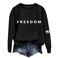 thumbnail image 5 of Womens Long Sleeve Sweatshirts Patriotic Freedom Letter Graphic Round Neck Pullover Blouses Fall Winter Comfy Relaxed Fit Tops, 5 of 5