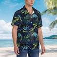 thumbnail image 3 of Susaid Cartoon Dinosaur Print Hawaiian Shirts for Men Women,Hawaiian Summer Short-Sleeve Casual Relaxed-Fit Button-Down,Large, 3 of 7