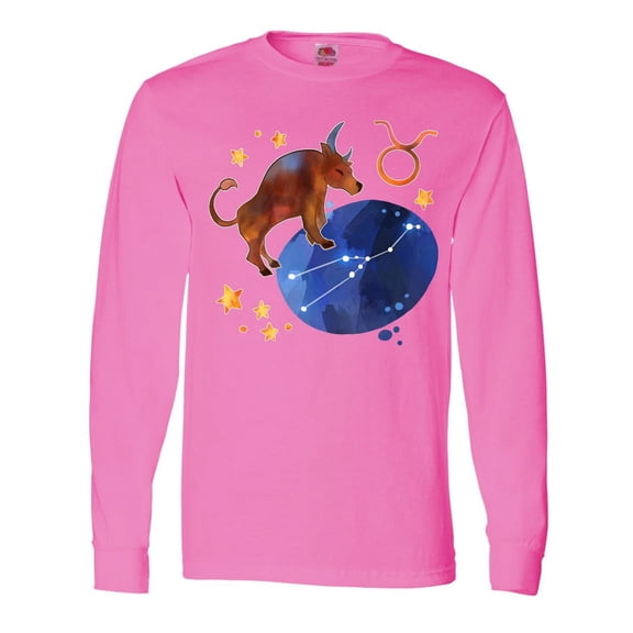 Inktastic Taurus Constellation Zodiac Sign Illustration Long Sleeve T-Shirt