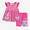 Rose pink, variant on Peppa Pig Toddler Girls Dresses Friends Graphic Flutter Sleeve Tee Top with Skirt 2 Piece Set Size 2T