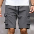 thumbnail image 2 of LOVZFMLL Cargo Shorts for Men, Men's Active Athletic Shorts Basketball Running Gym Workout Short, Men's Summer Shorts with Pockets Gray S, 2 of 7
