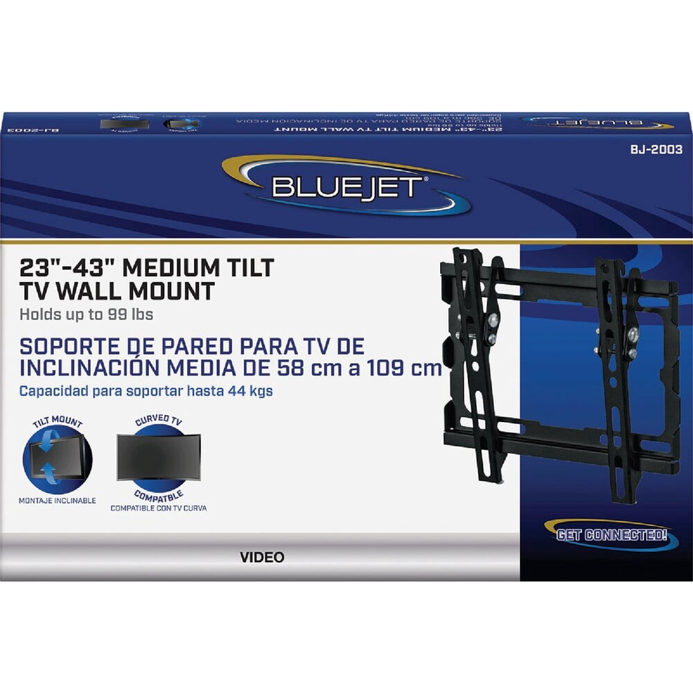 Blue Jet Black 23 In. to 43 In. Medium Tiltable TV Wall Mount BJ-2003