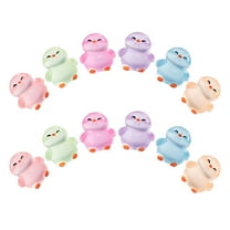WHAMVOX 12 Pcs Glow In The Dark Miniature Penguin Figurines Resin Animal Statues For Micro Landscape Luminous Mini Resin Animals For Fairy Garden