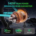 thumbnail image 3 of Electric Mountain Bike for Adults 26" Step-Thru/Over Commuting Ebike for Men Women with Peak Power 540w, 360Wh Built-in Battery, LCD Display, 7 Gears & Front Shock Absorber, 3 of 6
