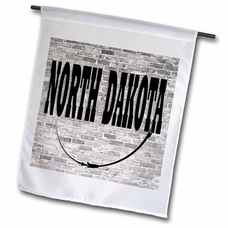 3dRose North Dakota. State Capital is Bismarck. - Garden Flag  12 by 18-inch