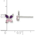 thumbnail image 2 of Sterling Silver Pink Cz Enameled Post Earrings (8 X 8) Made In India qe8639, 2 of 5