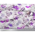 thumbnail image 2 of Soimoi Cotton Duck Fabric Leaves,Starfish & Jellyfish Ocean Print Fabric by The Yard 42 Inch Wide, 2 of 3