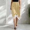 thumbnail image 6 of COMVALUE Bias Cut Midi Skirt with Lace Pure Mulberry Silk Slip Skirt Women Elegant Dressy Midi Skirt (Gold, M), 6 of 6