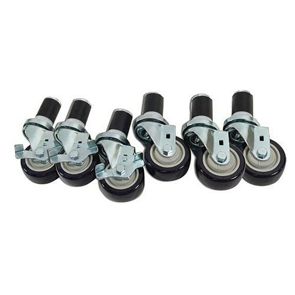 Kason® - K-35778 - 1 5/8 in Expanding Stem Caster Set of 6 w/ 3" Wheels