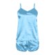 thumbnail image 4 of Conjunto de pijama sexy de seda para mujer: camisola y pantalones cortos de satén, tirantes finos en V, ropa de dormir tipo lencería para todas las estaciones, 4 of 5