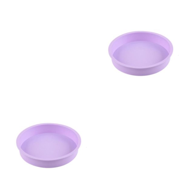 Guardoinrt 1/2/3 Mariage Fête Gâteau Restaurant Réutilisable Mousse Lavable Rond Moule Cuisine Gadget Accessoires Violet Clair 6,6 Pouces 2PCS