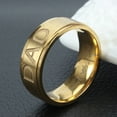 thumbnail image 1 of Men's Ring Creative Letter Carving Titanium Steel Jewelry Ring Simple Band, 1 of 1