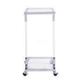 thumbnail image 5 of Chrome Glass End Table with C-Shape Metal Base, Mobile Acrylic Side Table on Lockable Casters for Living Room, Bedroom, Office, 5 of 10
