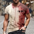 thumbnail image 2 of T-shirt Décontracté à Col Rond pour Hommes avec Imprimé Graphique d'Halloween, Manches Courtes, Grande Taille, pour Automne Hiver, 2 of 6