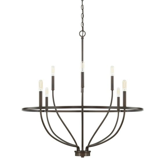 Capital Lighting 428581 Greyson 8 Light 34" Wide Taper Candle Chandelier - Bronze