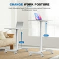 thumbnail image 3 of EDX Small Standing Desk with Mobile Portable Rolling Wheels, Height Adjustable desk for Home Office,White, 3 of 8