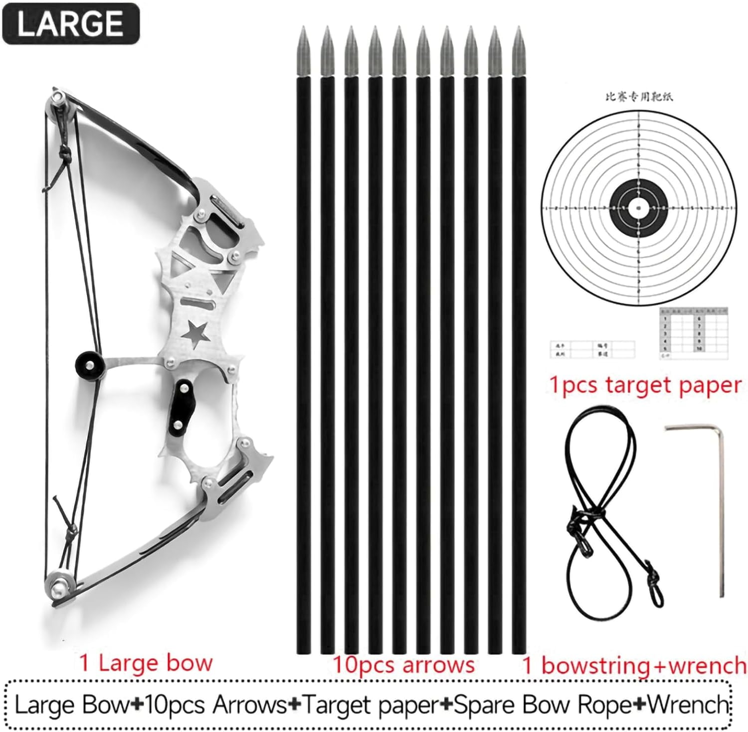 Archery Bow Set Left and Right Hand Compound Bow Hunting Bow Metal Material Catapult RH/LH for Practice Archery