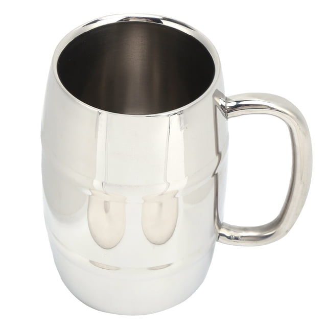 Jarra de cerveza de doble pared grande de 550 ml, barril de whisky, taza de leche de acero inoxidable 304 para bebidas frías y calientes