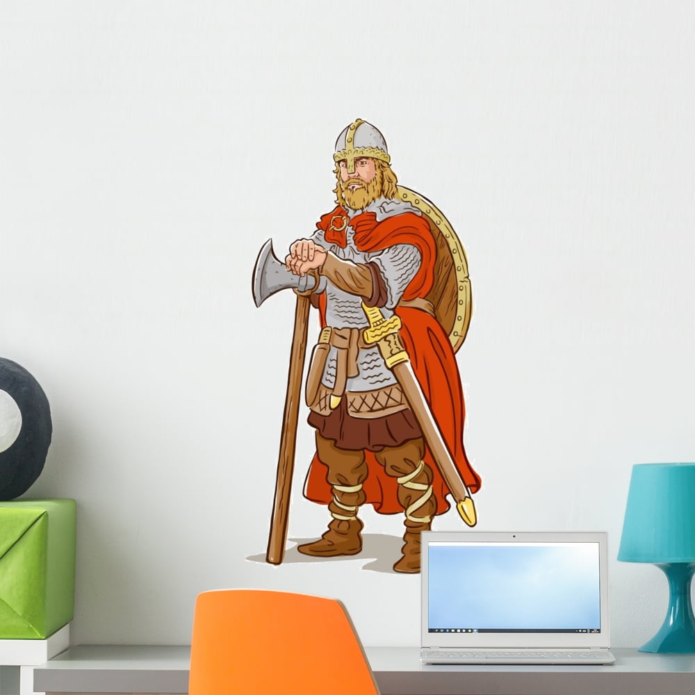 Viking Warrior Wall Decal Wallmonkeys Peel and Stick Decals for Boys