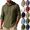 Army Green, variant on Hoodies for Men Cotton Linen Buttons Henley Hooded Zip Jacket Drawstring Lightweight Vacation Wear Sweatshirt for Mens