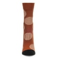 thumbnail image 6 of MeMoi Women's Retro Striped Circle Cotton Blend Crew Sock - Womens - Female, 9-11, Caramel, 6 of 7