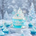 thumbnail image 4 of Decoraciones para Pastel Sunshuang 28 Piezas Tema Princesa de Hielo Invierno, 4 of 5