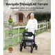 thumbnail image 4 of Silla de ruedas de transporte VOCIC, ligera y plegable, andador con ruedas para personas mayores con asiento, andador con ruedas 2 en 1, silla de transporte de 4 ruedas para adultos de 136 kg con fren, 4 of 5