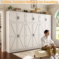thumbnail image 5 of Homieasy 71” Tall Farmhouse Kitchen Pantry Cabinet with Adjustable Shelves and Barn Doors, Versatile Storage Cabinet for Dinning Room, Bathroom, Living Room, White, 5 of 7