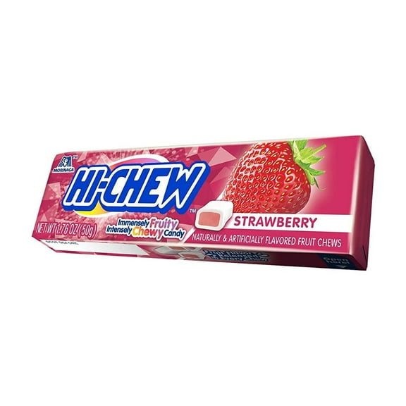 Hi-chew Strawberry Chewy Fruit Candies 1.76 oz. bar By Morinaga (10-pack)