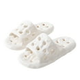 thumbnail image 4 of XUNKUSGA Slippers for Women Comfortable Breathable Hollow Shower Shoes with Drain Holes Soft Comfort Non-Slip Shower Slippers Soild Color Thickened Sole Cloud Slides for Women White, 4 of 5