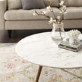 thumbnail image 3 of Modway Lippa 36" Artificial Marble Coffee Table with Tripod Base in Walnut/White, 3 of 3